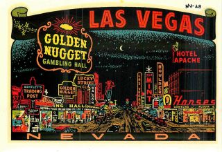 Las Vegas Nevada Fremont Street Vintage Water Slide Decal