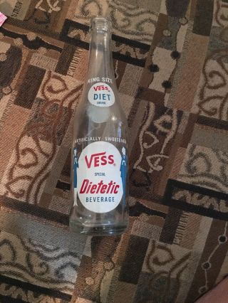 Vintage Vess Dietetic Beverages 10oz Soda Bottle