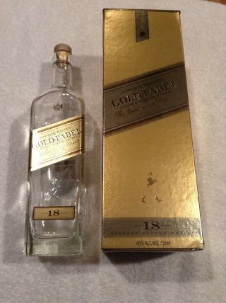 Johnnie Walker Gold Label Reserve Empty 750ml Bottle And Box No Alcohol 18 Year