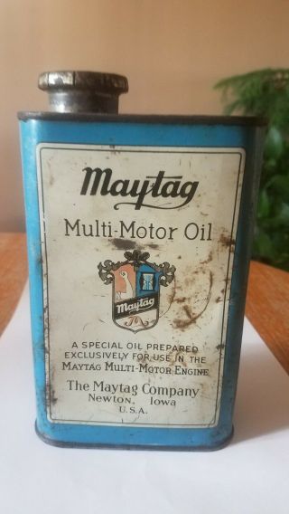 Vintage Maytag Multi - Motor Oil Can 1 Quart Newton,  Iowa