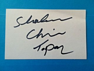Chaim Topol Signed Autographed 3x5 Card Full Signature No Inscription Rare