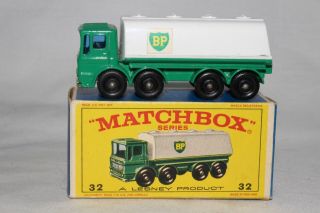 Matchbox Lesney 32c Leyland Bp Petrol Tanker,  Boxed Type E