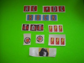 Ac/dc Pinball Machine Decals Set Of (21) Items For Drop Targets & Misc Stern