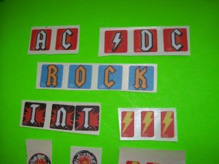 AC/DC Pinball Machine Decals Set Of (21) Items For Drop Targets & Misc Stern 3