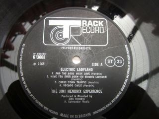 THE JIMI HENDRIX EXPERIENCE ELECTRIC LADYLAND TRACK RECORDS 1967 613008 NUDES 3