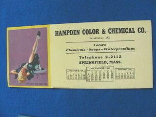 (5) Vintage HAMPDEN CHEMICAL CO.  PIN - UP GIRL INK BLOTTERS,  1939 - 1942 5