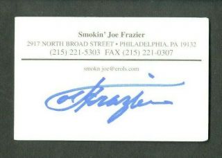 Joe Frazier Signed Autographed Business Card Boxing Heavyweight Champ 1970 - 73 Ex