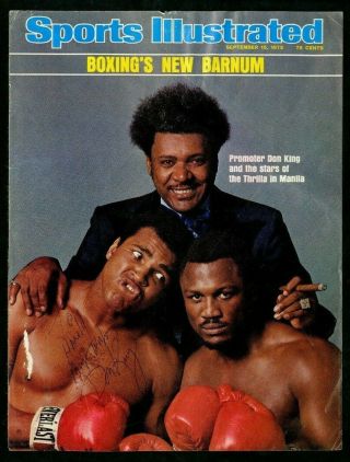 Don King Boxing Promoter Signed Autographed Si Cover 1975 - Vg - Ex - Ali Frazier