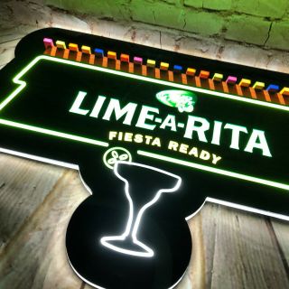 LED bar pub man cave lighted sign bud light lime a rita sign fiesta ready 4
