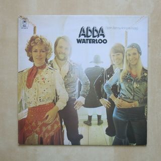 Abba Waterloo Uk Vinyl Lp Yellow Labels Epic 1974 A2/b2