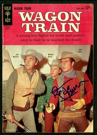 Robert Fuller Actor Wagon Train Signed Autographed Gold Key Comic 1963 - Vg