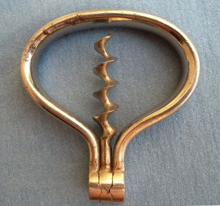 Large Chrome Antique Harp Corkscrew (tire - Bouchon)