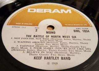 KEEF HARTLEY BAND - THE BATTLE OF NORTH WEST SIX LP VINYL DERAM MONO DML 1054 3