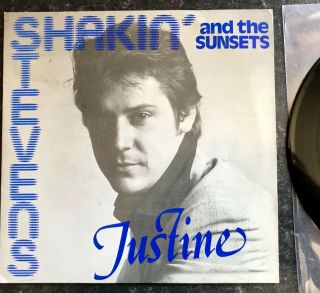 Shakin’ Stevens And The Sunsets 7” Vinyl Ep “justine” Very Rare Blue Sleeve