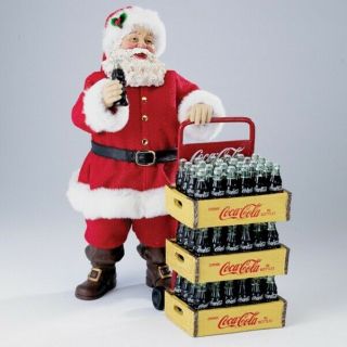 Coca Cola Santa With Delivery Cart Fabriche Christmas Figurine Cc5151 Coke