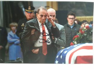 Bob Dole Authentic Hand Signed Autograph 4x6 Photo @ George Bush Funeral Salute