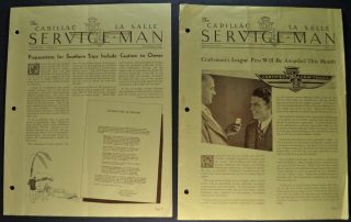 1935 Cadillac Serviceman Service Bulletin (2) Brochure Lasalle 35