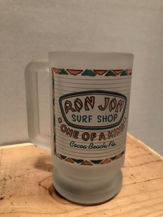 Ron Jon Surf Shop Frosted Beer Mug Beverage Drink Glass Cup Tiki One Of A Kind