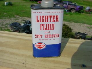 Nos Early Sohio Standard Handy Lighter Fluid Oiler Oil Tin Can Esso