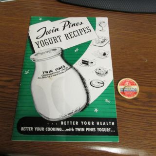Detroit,  Mich.  Twin Pines Yogurt Recipes Booklet & Twin Pines Milk Bottle Cap Mi