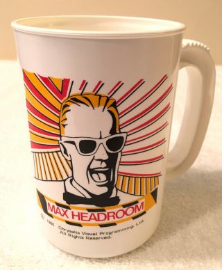 TWO RARE 1986 Vintage MAX HEADROOM Coffee Cups (Has 2 different heads on cups) 3