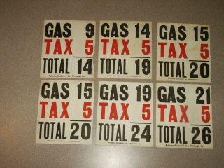 6 Gas Pump Price Card (13 - 26 Cents),  Rutledge Equipment Co. ,  Pittsburgh,  1940s