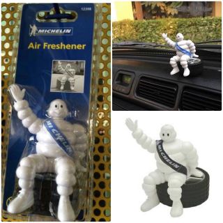 2xcollectible Michelin Man Doll Bibendum Figure Sit On Tyre 4 " Car Air Freshener