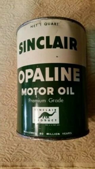 1940s Vintage Sinclair Opaline Motor Oil All 1 Qt Can