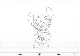 Walt Disney Tv Animation Art Cel Production Drawing Lilo & Stitch 