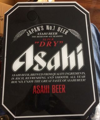 Vintage Asahi Dry Japanese Perspex Beer Sign - Authentic - Man Cave