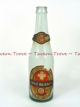 1930s Mexico Chihuahua Cerveza Cruz Blanca 12oz Longneck Bottle Tavern Trove