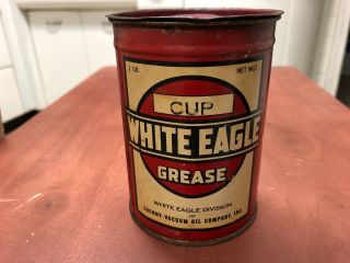 Vintage White Eagle Grease Oil Can Division Of Socony - Vacuum Oil Company Inc.