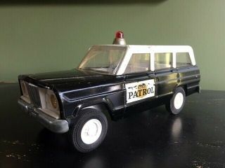Tonka Hi - Way Patrol Jeep Vintage 1960s Police Jeep Wagoneer Pressed Steel Toy