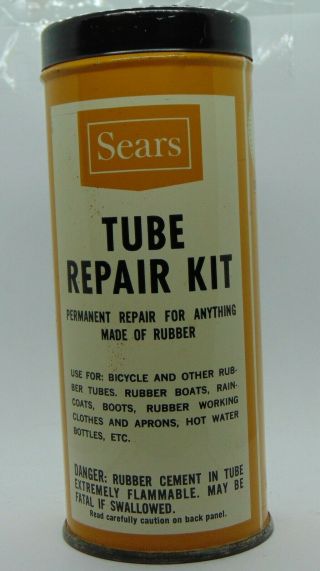 Vintage Sears Tube Patch Tire Repair Kit Gas Oil Display Can Really