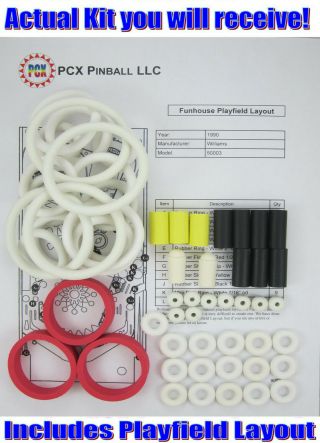 1990 Williams Funhouse Pinball Machine Rubber Ring Kit