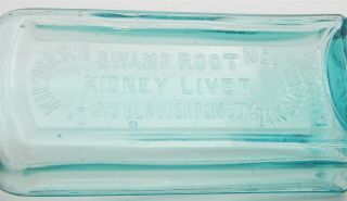 Antique Aqua Dr.  Kilmer ' s Swamp Root Kidney Liver Bladder Cure Bottle York 2