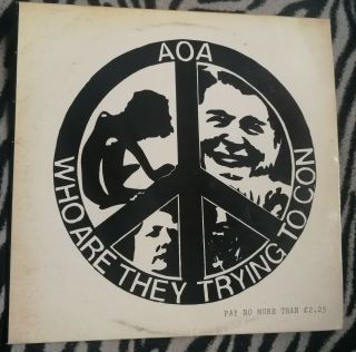Aoa Who Are They Trying To Con 12 " Vinyl Ep,  Insert Rare Scottish Anarcho Punk