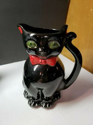 Vintage Shafford Black Cat Kitty Cat Milk Pitcher