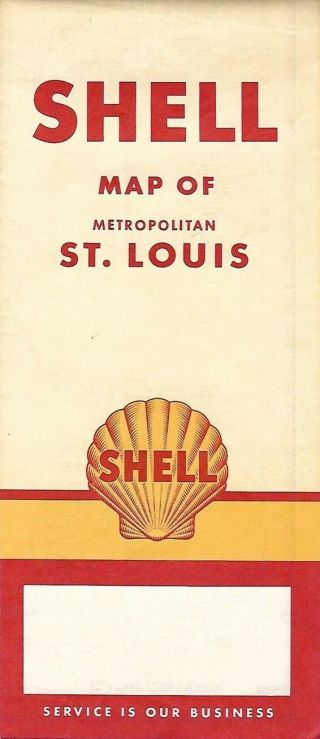 1954 Shell Oil Co Road Map St.  Louis Missouri Route 66 University City Ferguson