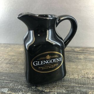 Glengoyne Scotch Whiskey Pottery Pub Jug Pitcher Black Vintage Barware