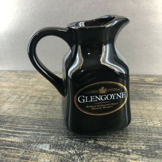 Glengoyne Scotch Whiskey Pottery Pub Jug Pitcher Black Vintage Barware 2