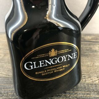 Glengoyne Scotch Whiskey Pottery Pub Jug Pitcher Black Vintage Barware 3