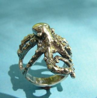 Octopus Ring In Sterling Silver