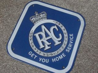 R A C Get You Home Service Metal Sign Size 21.  8 X 21.  8 Cms Estate Cleared