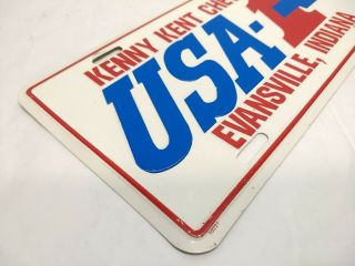 Vintage USA - 1 Kenny Kent Chevrolet Dealership License Plate - Evansville Indiana 5