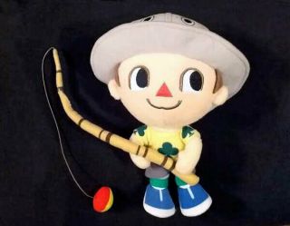 Animal Crossing Fishing Boy 7 " Plush Nintendo San - Ei 2005 Japan Rare