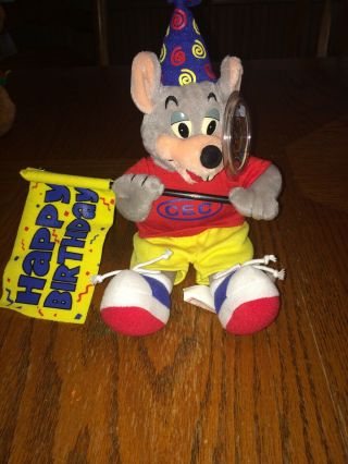 Chuck E Cheese Birthday Plush Mouse,  2004,  Limited Edition Chuckie Cheese