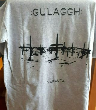 Gulaggh Vorkuta Limited Edition Grey T - Shirt Size M Stalaggh Extreme Audio Terro