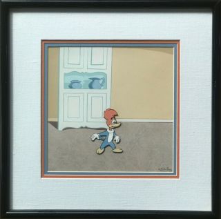Woody Woodpecker Production Cel On Production Background