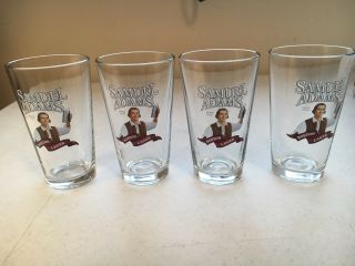 Set Of 4 Samuel Adams Beer Glasses